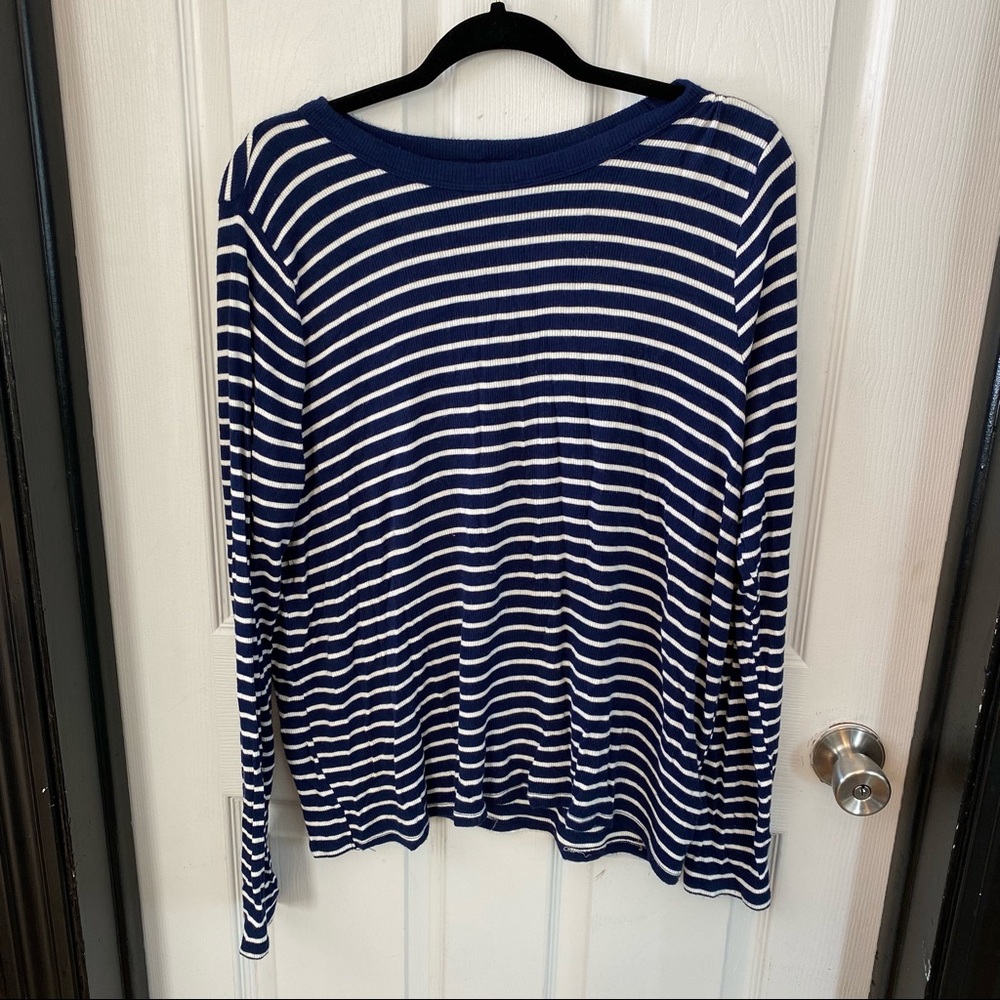 Blue and white stripped long sleeve
